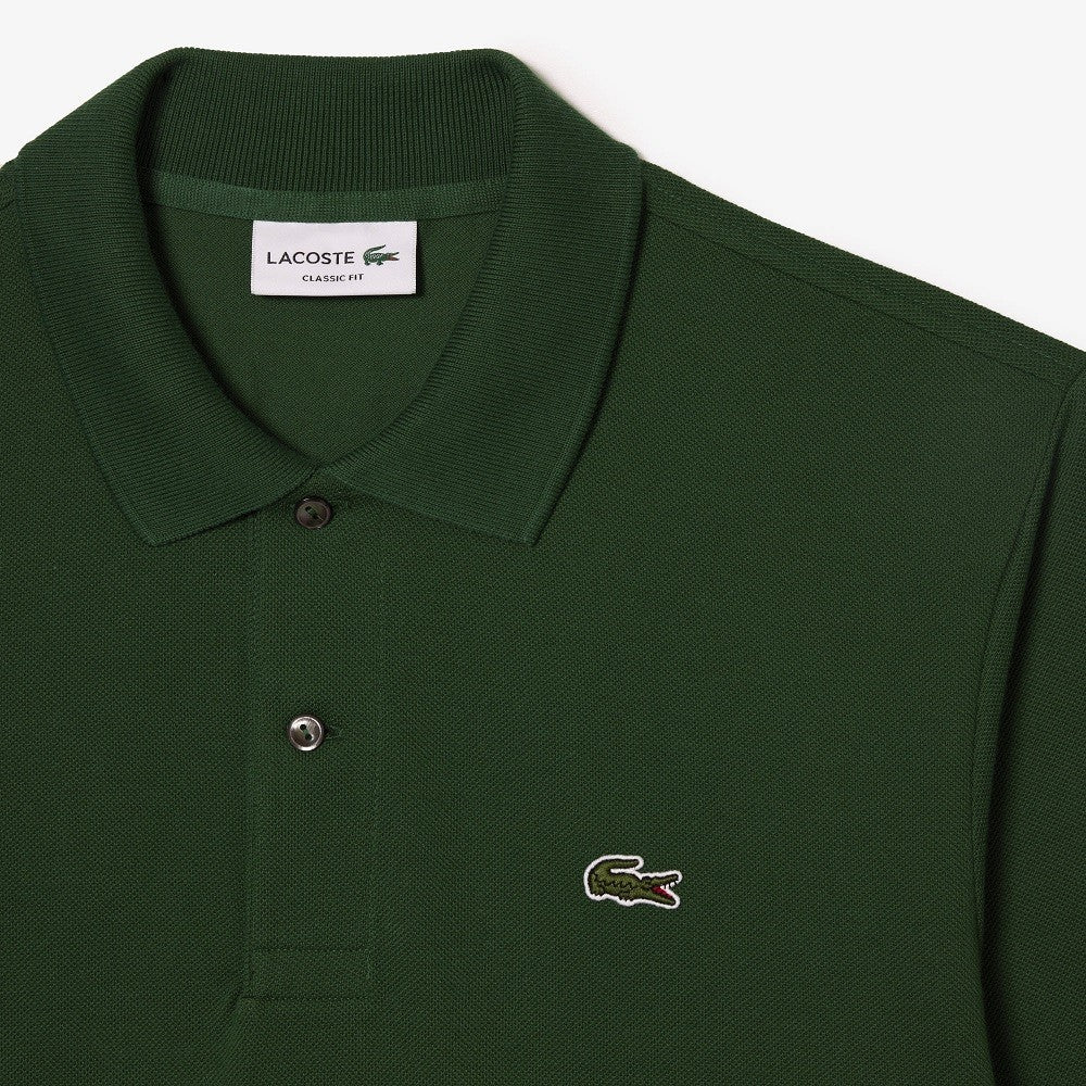 Lacoste Green Long Sleeve Cotton Polo Shirt