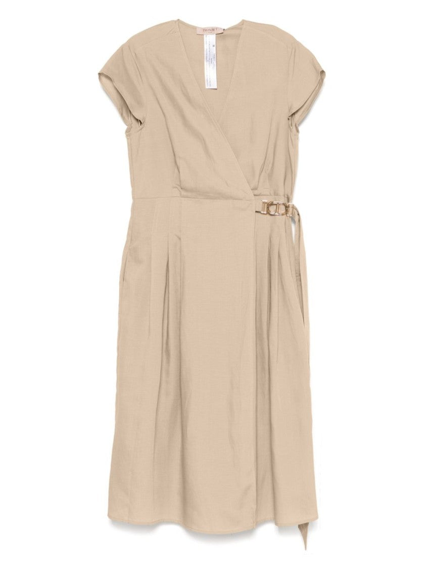 Twin-Set Wrap Design Midi Dress