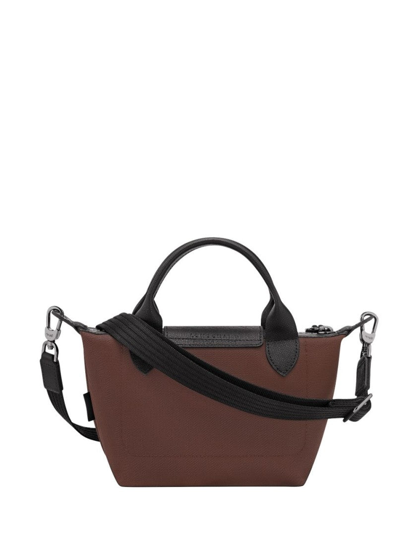Longchamp Brown Cowhide Trimmed Polyamide Tote Bag