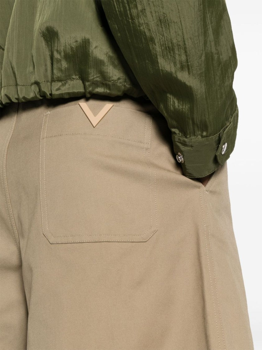 Valentino Garavani Beige Cotton Twill Weave Shorts