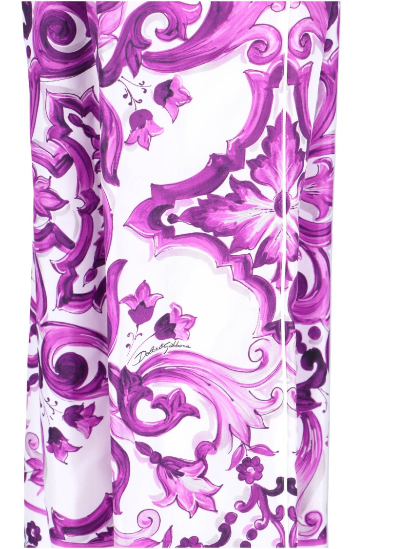Dolce & Gabbana Wide-Leg Trousers With Baroque Pattern And Drawstring Waist