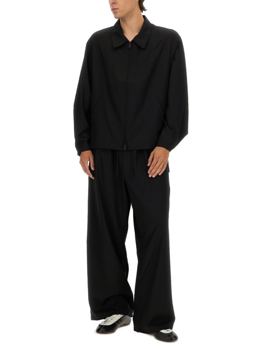 Y-3 Boxy Black Wool Jacket With Minimalist Design