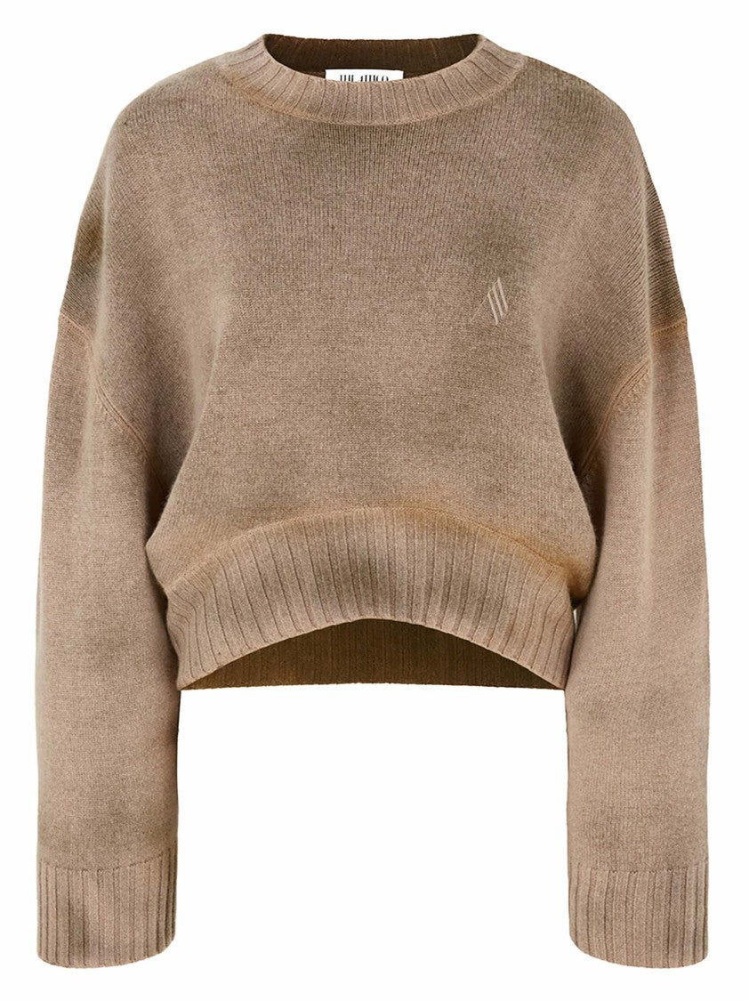 The Attico Oversized Beige Wool-Cashmere Sweater