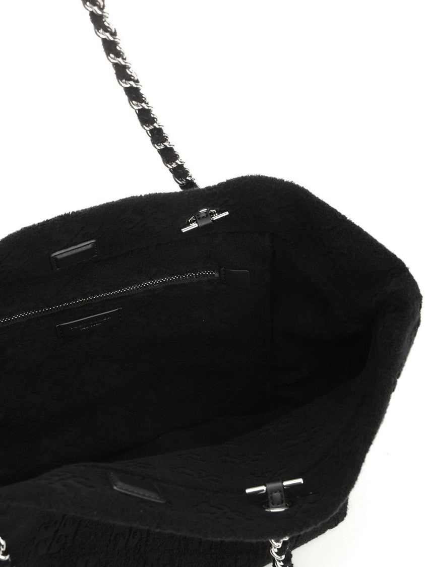 Tory Burch Black Sponge Shopping Bag With Logo