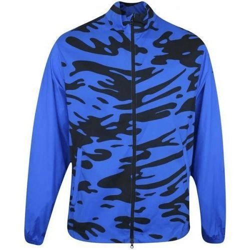 J Lindeberg Abstract Patterned Lightweight Jacket With High Collar