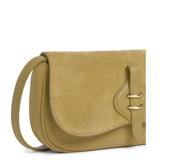 Coccinelle Rectangular Suede Shoulder Bag With Gold-Tone Hardware