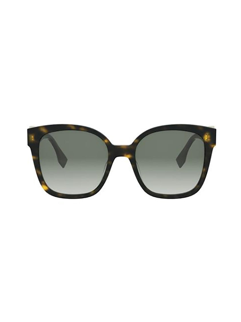 Fendi Tortoiseshell Fe40186i Rectangular Metal Sunglasses