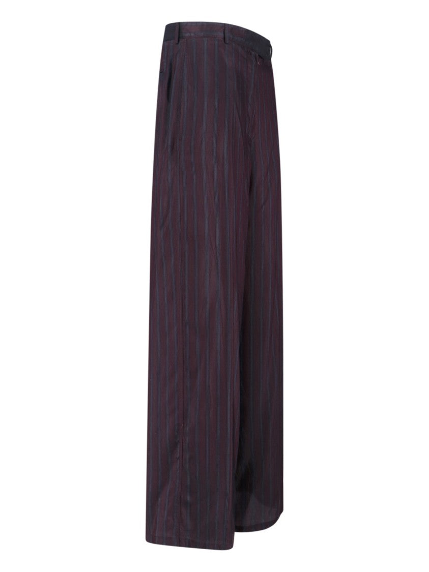 Dries Van Noten Wide-Leg Cupro Trousers With Striped Pattern