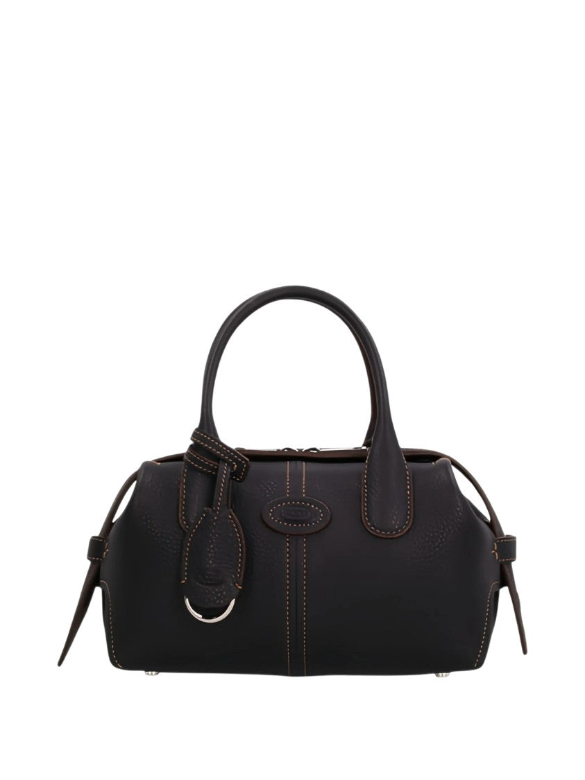 Tod's Black Dbk Bauletto Mini Pebbled Calf Leather Tote Bag