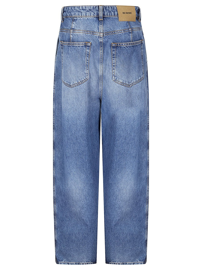 Hed Mayner Blue Denim Oversized High-Waist Jeans