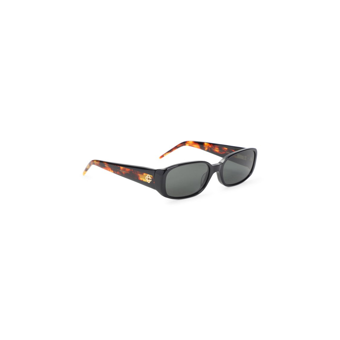 Casablanca Oval Stripe Black Acetate Sunglasses