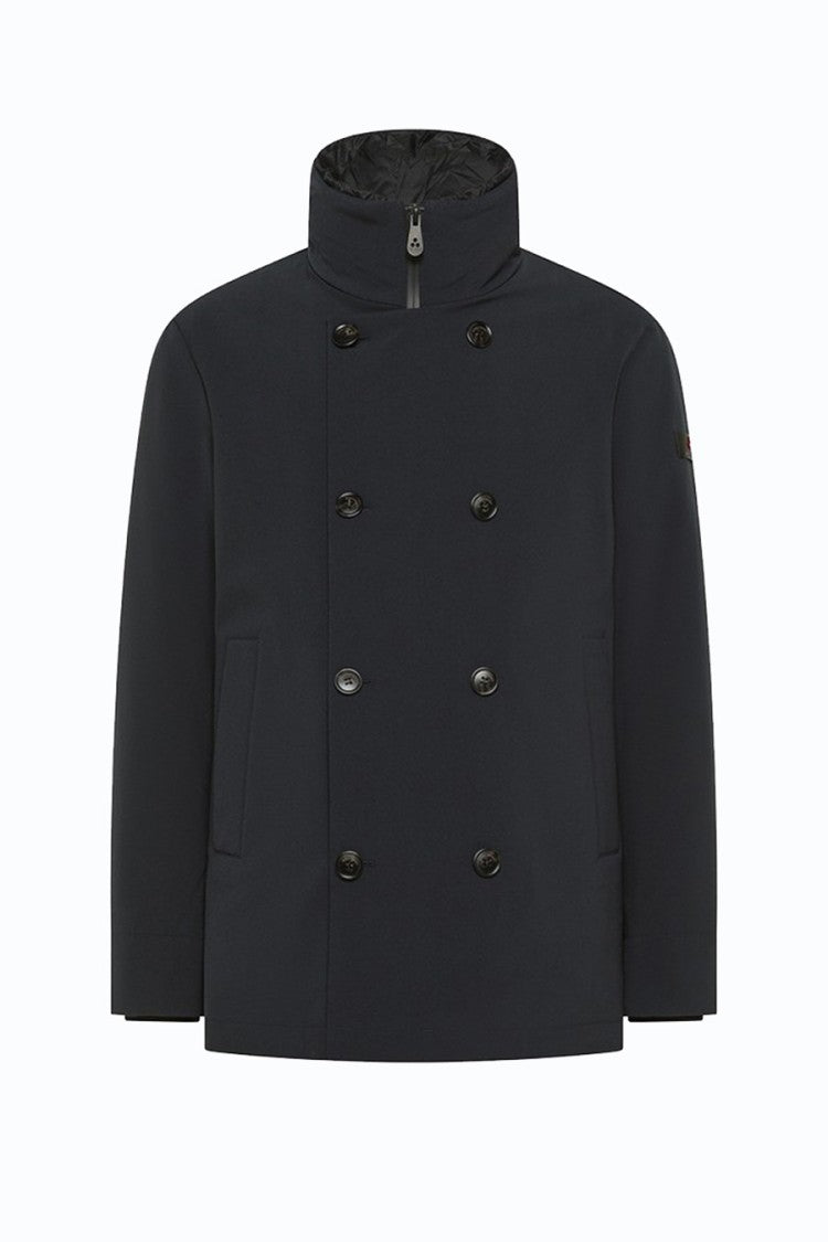 Peuterey Black Double-Breasted Stand-Collar Down Jacket