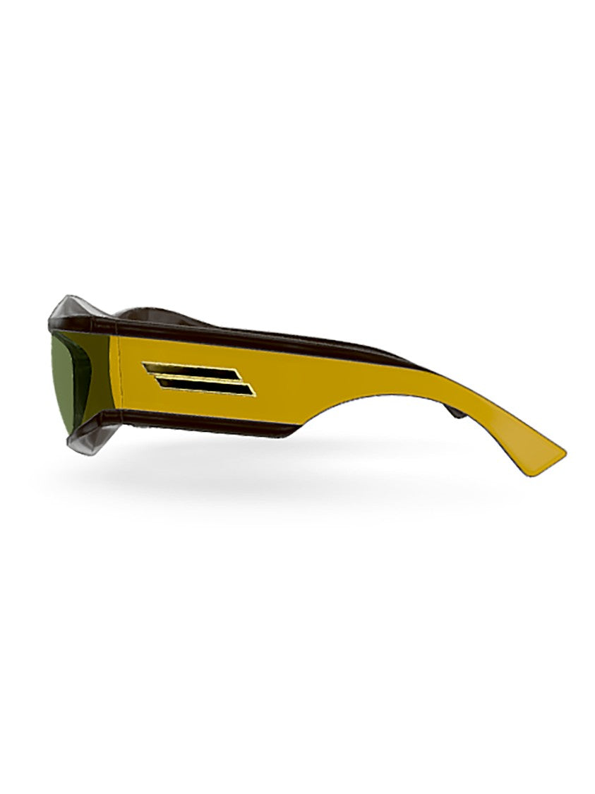 Bottega Veneta Brown Bv1244s Acetate Wraparound Sunglasses