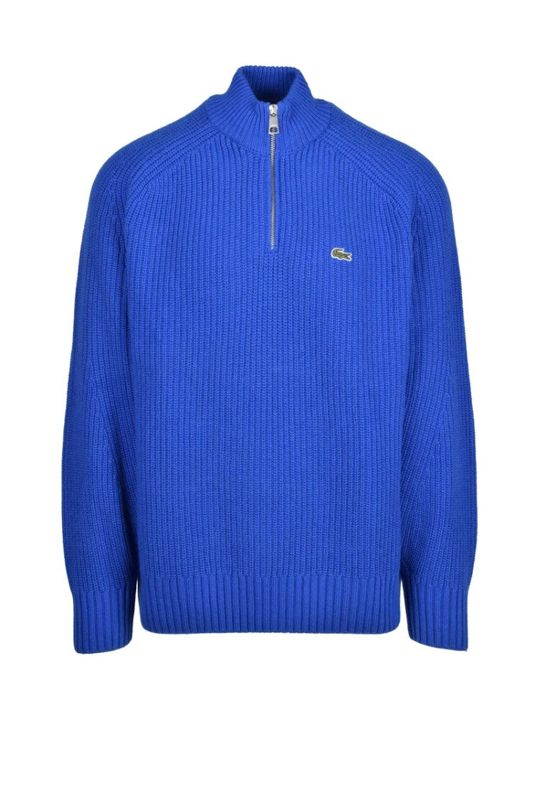 Lacoste Half Zip Wool Sweater - Blue