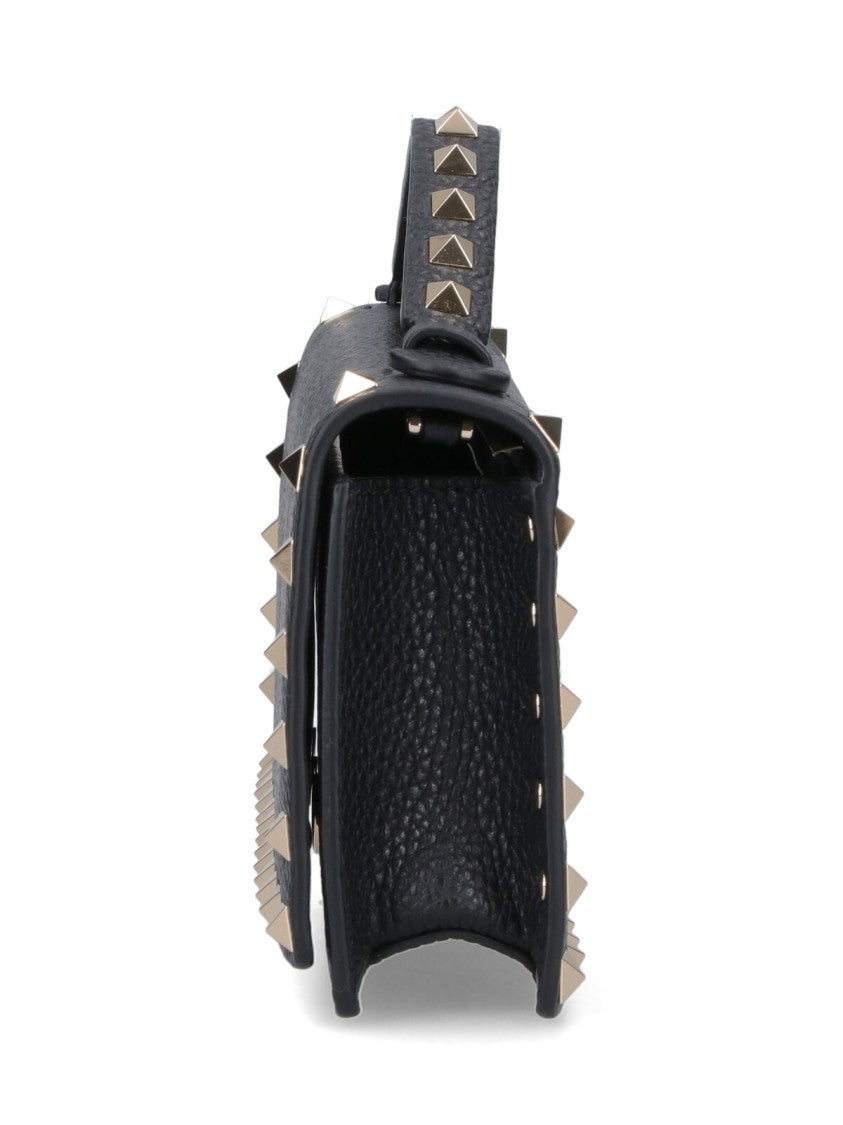 Valentino Garavani Black Rockstud Studded Leather Wallet