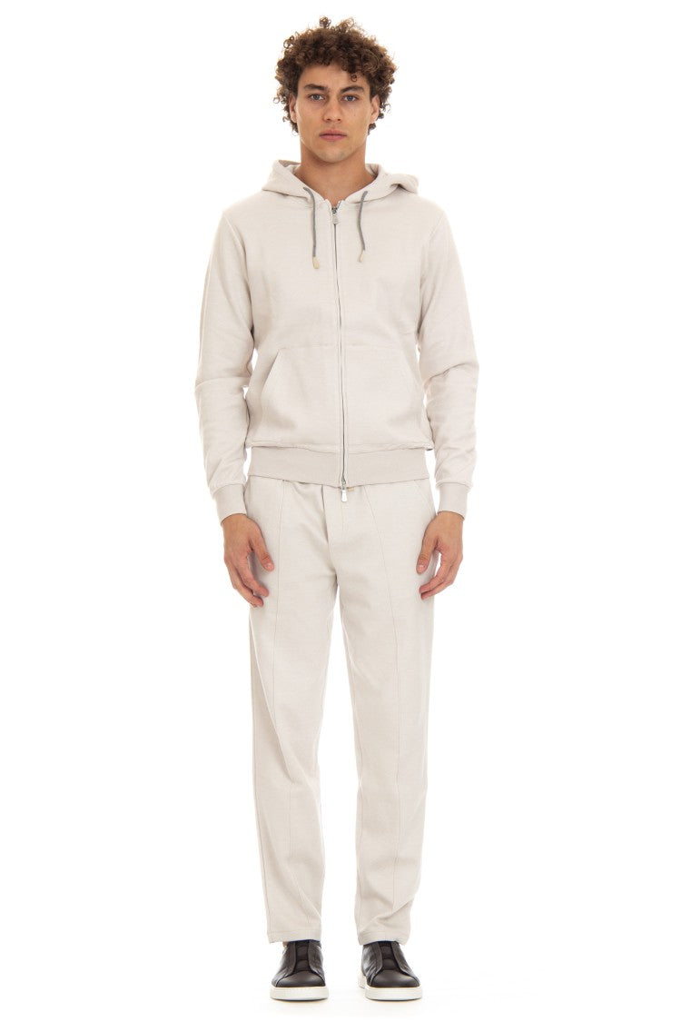 Eleventy Full-Zip Hoodie In Cotton-Cashmere-Silk Blend