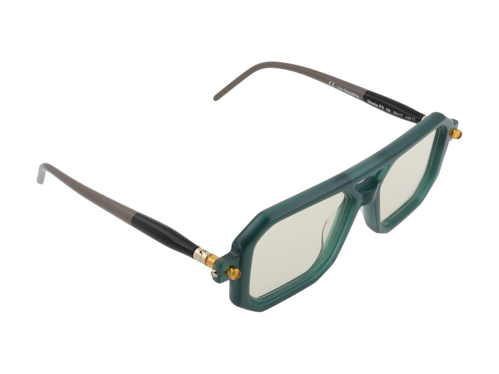 Kuboraum Gold Accent Geometric Acetate Titanium Sunglasses