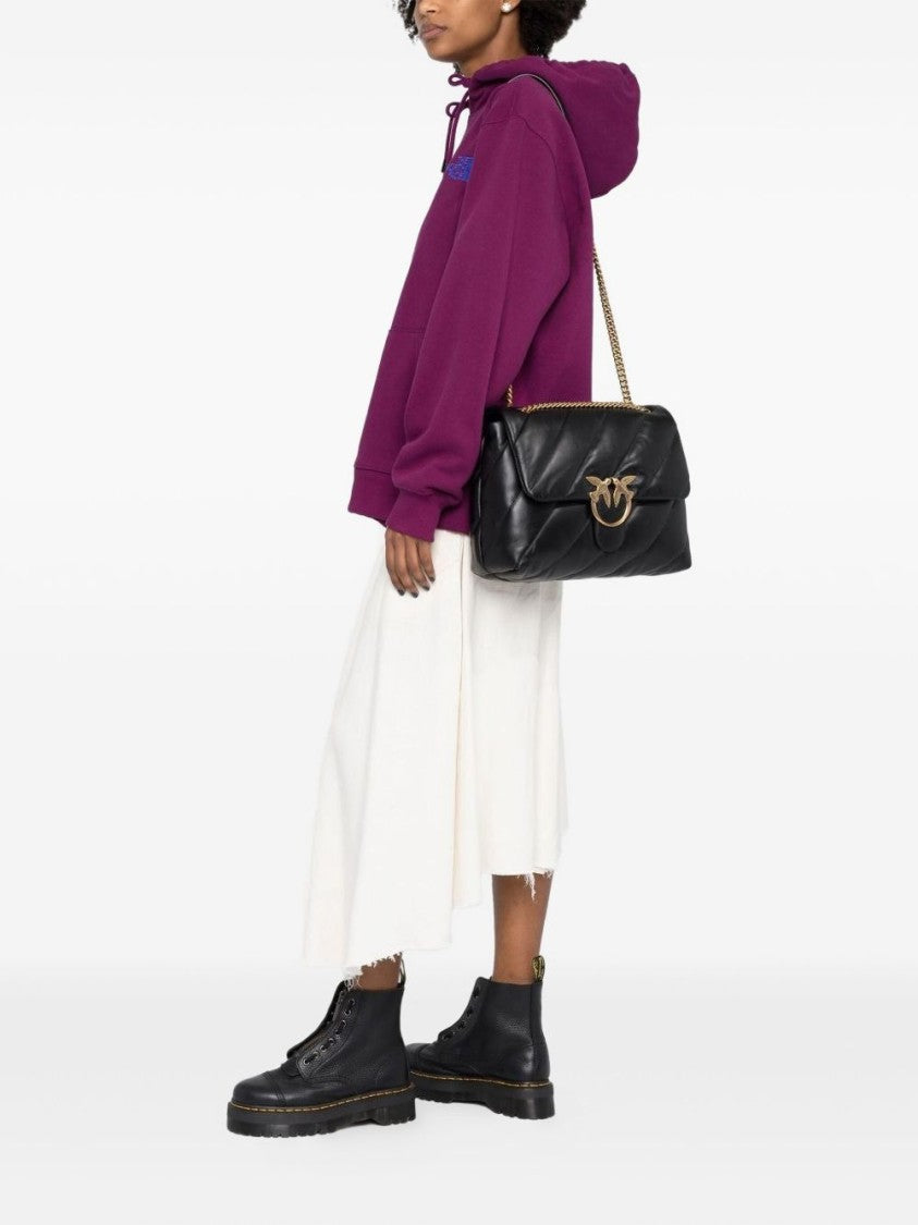 Pinko Black Quilted Gold Bird Clasp Bag