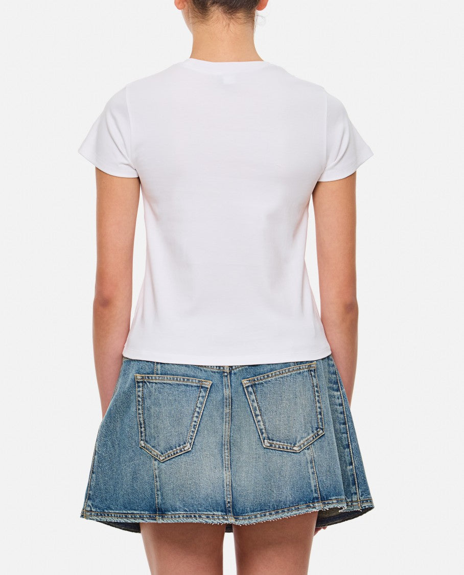 Alexander Mcqueen Embroidered Skull Logo Crew-Neck T-Shirt