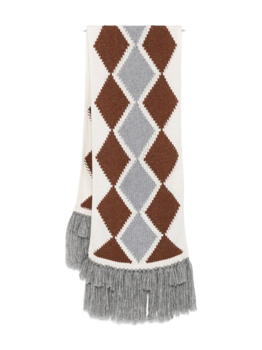 Ermanno Scervino Multicoloured Cashmere Scarf With Classic Argyle Pattern