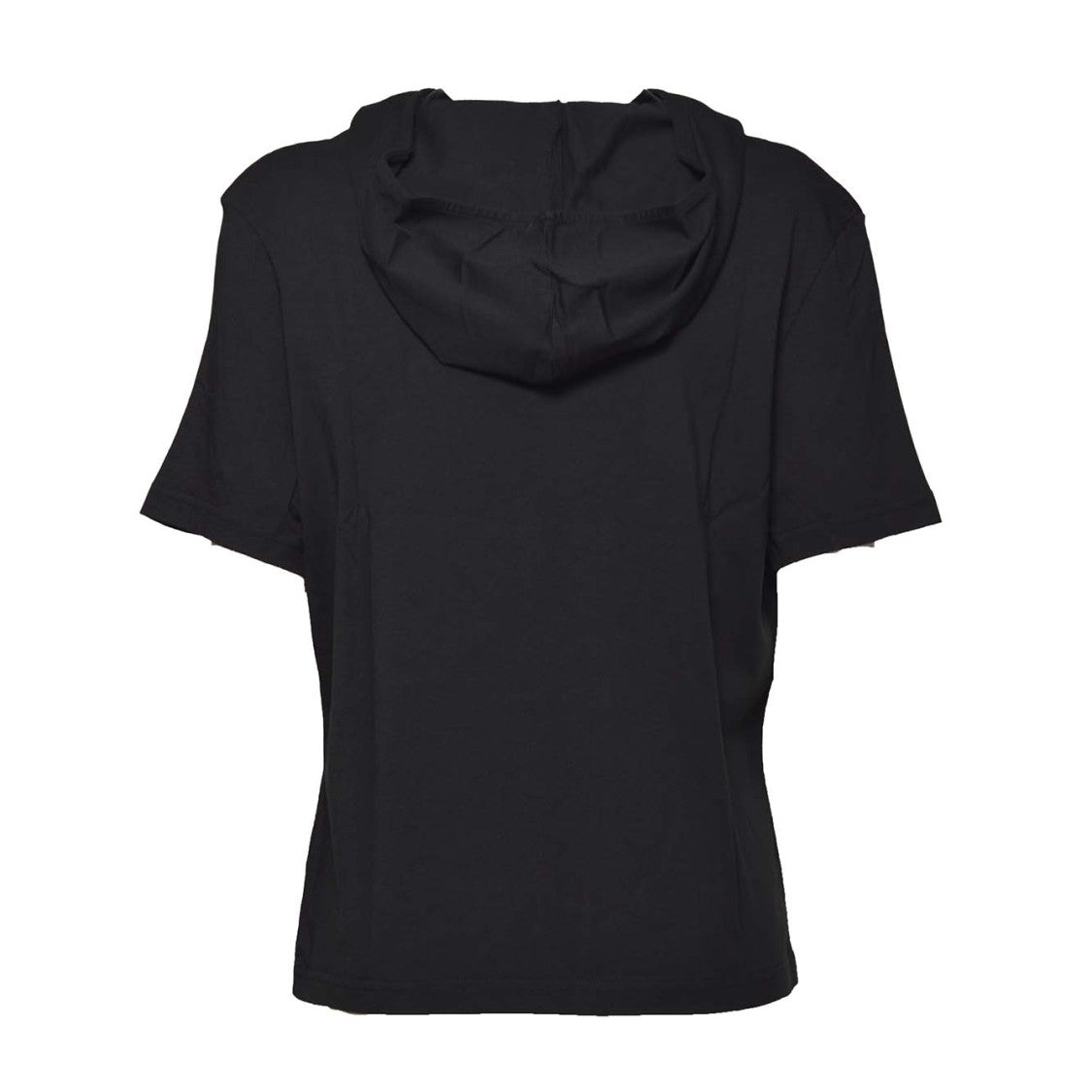 Courrèges Hooded T-Shirt In Black Cotton