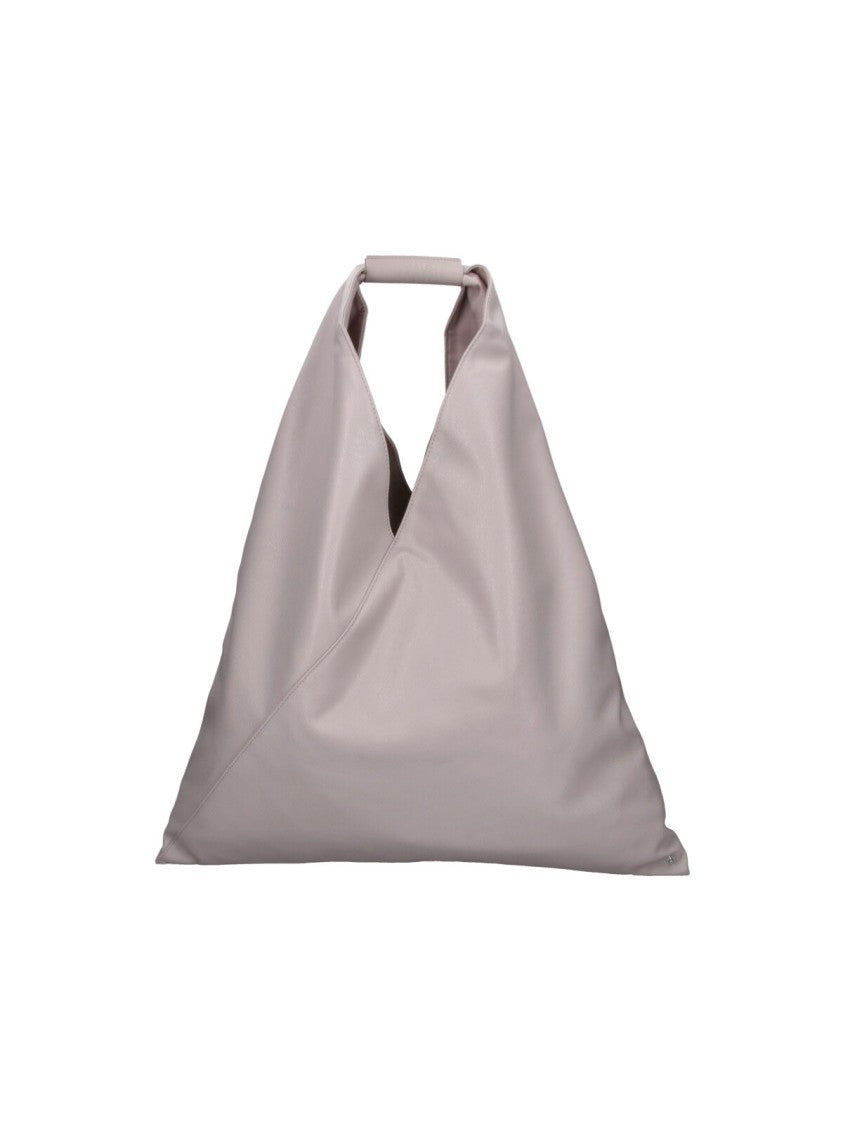 Mm6 By Maison Margiela Grey Medium Japanese Faux Leather Triangular Tote Bag