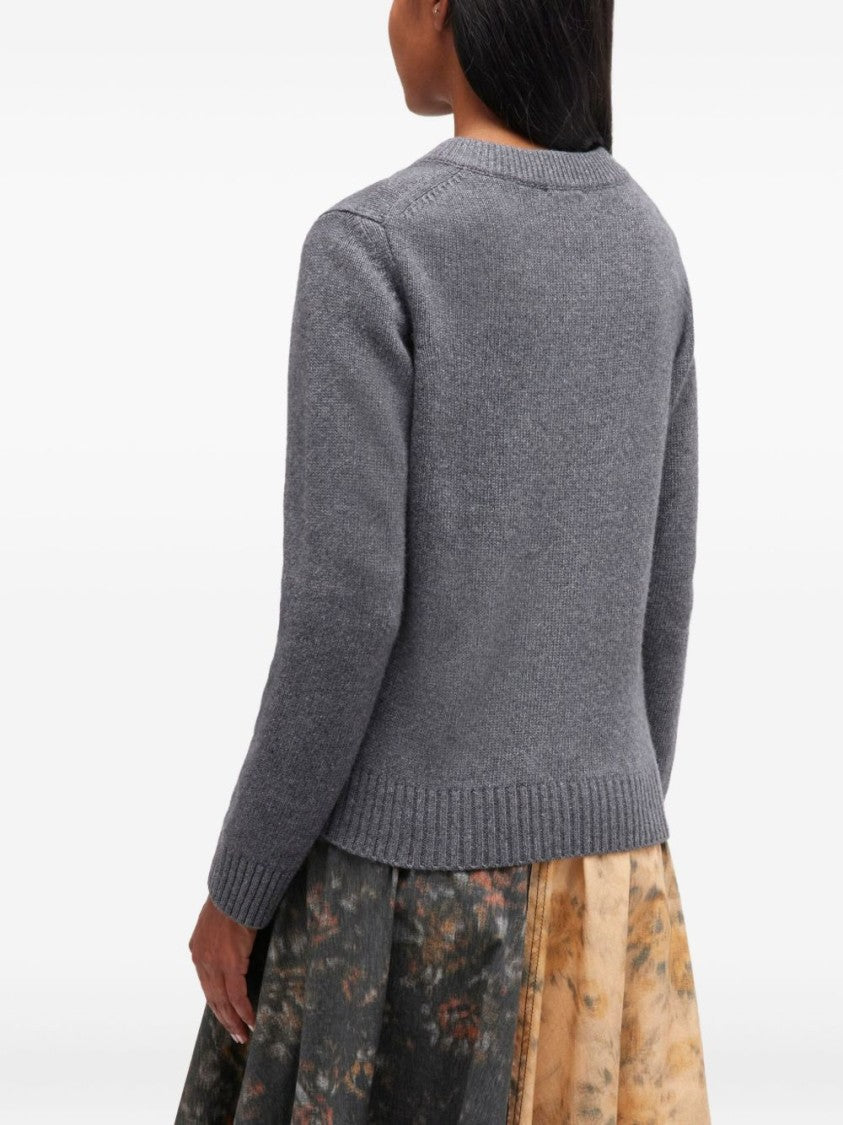 Ganni Textured Grey Cardigan