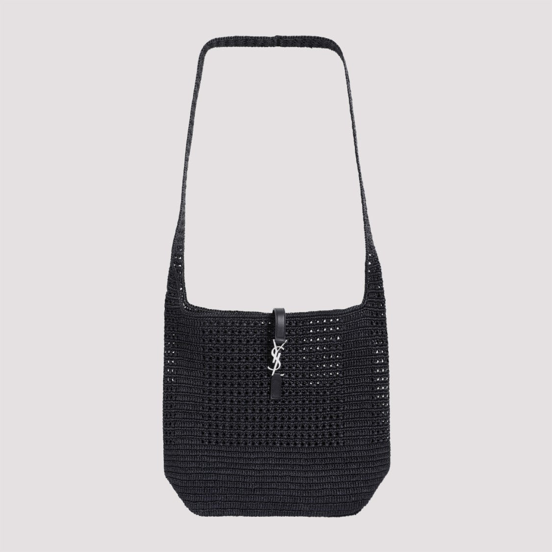 Saint Laurent Black Raffia Hobo Bag