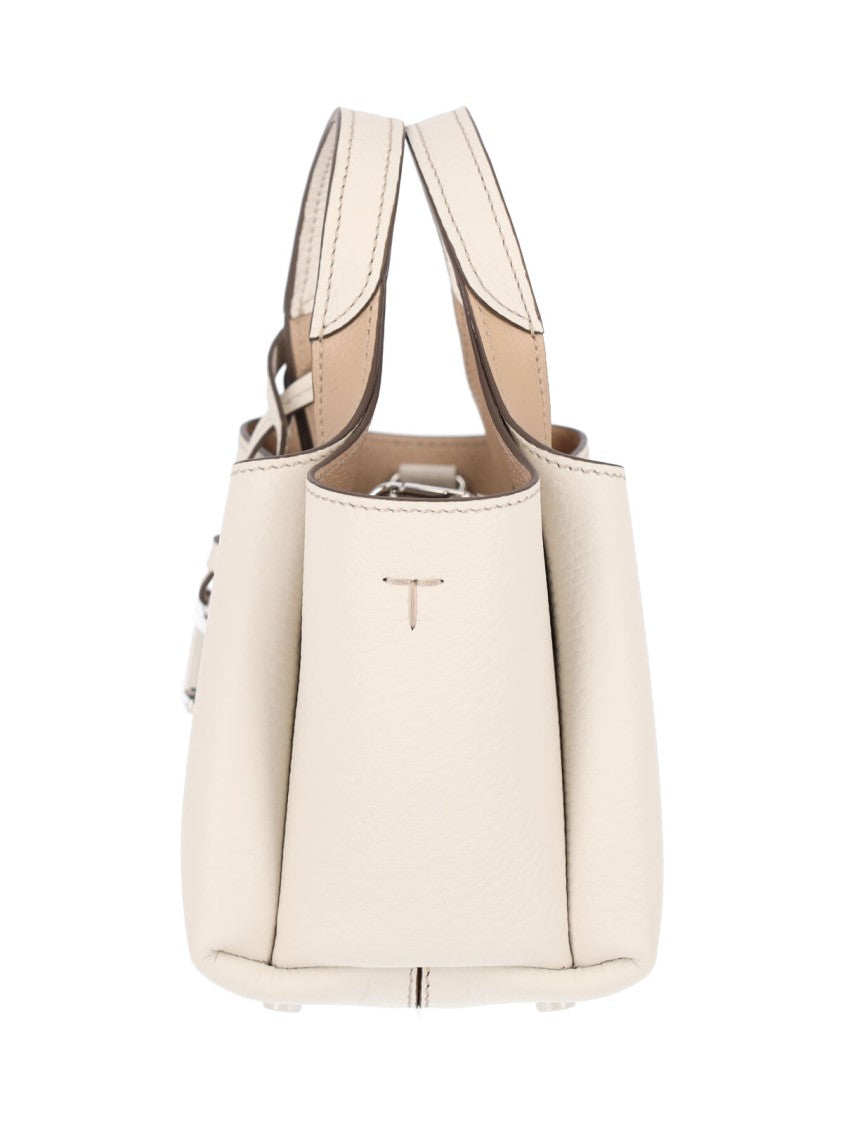 Tod's White Leather Top Handle Shoulder Bag