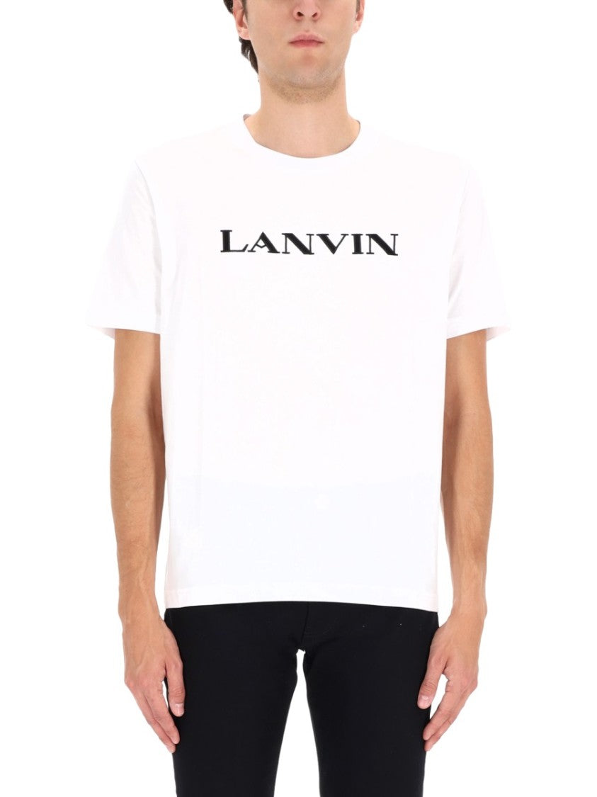 Lanvin White Straight-Fit Logo T-Shirt