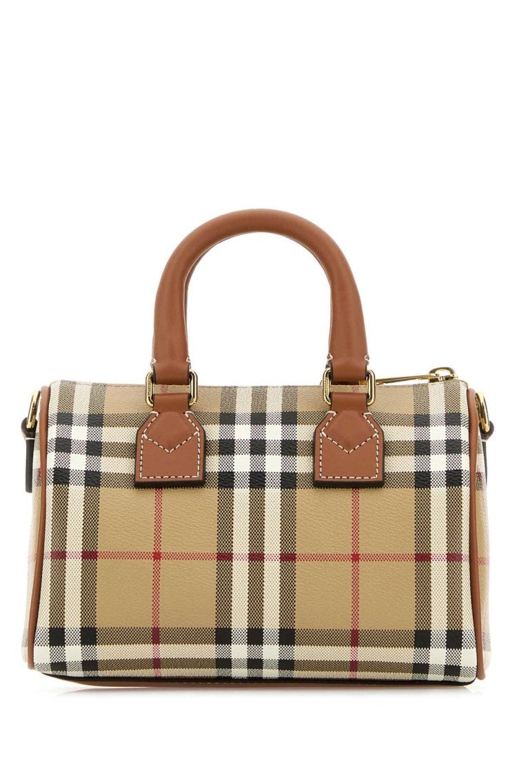 Burberry Structured Shoulder Bag With Classic Check Pattern