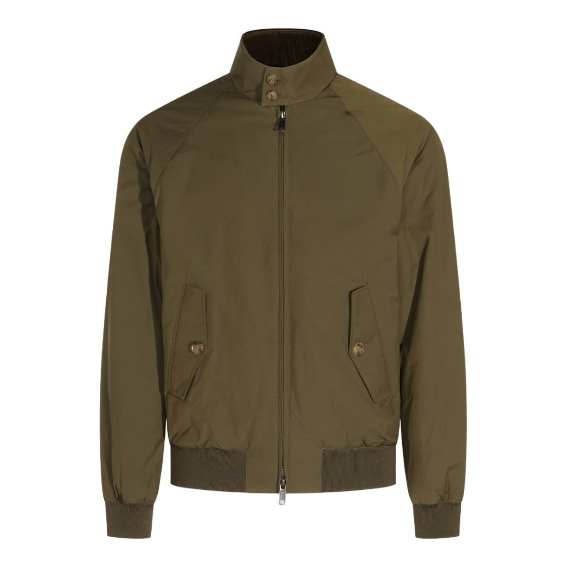 Baracuta High Stand Collar Brown Casual Jacket With Flap Pockets