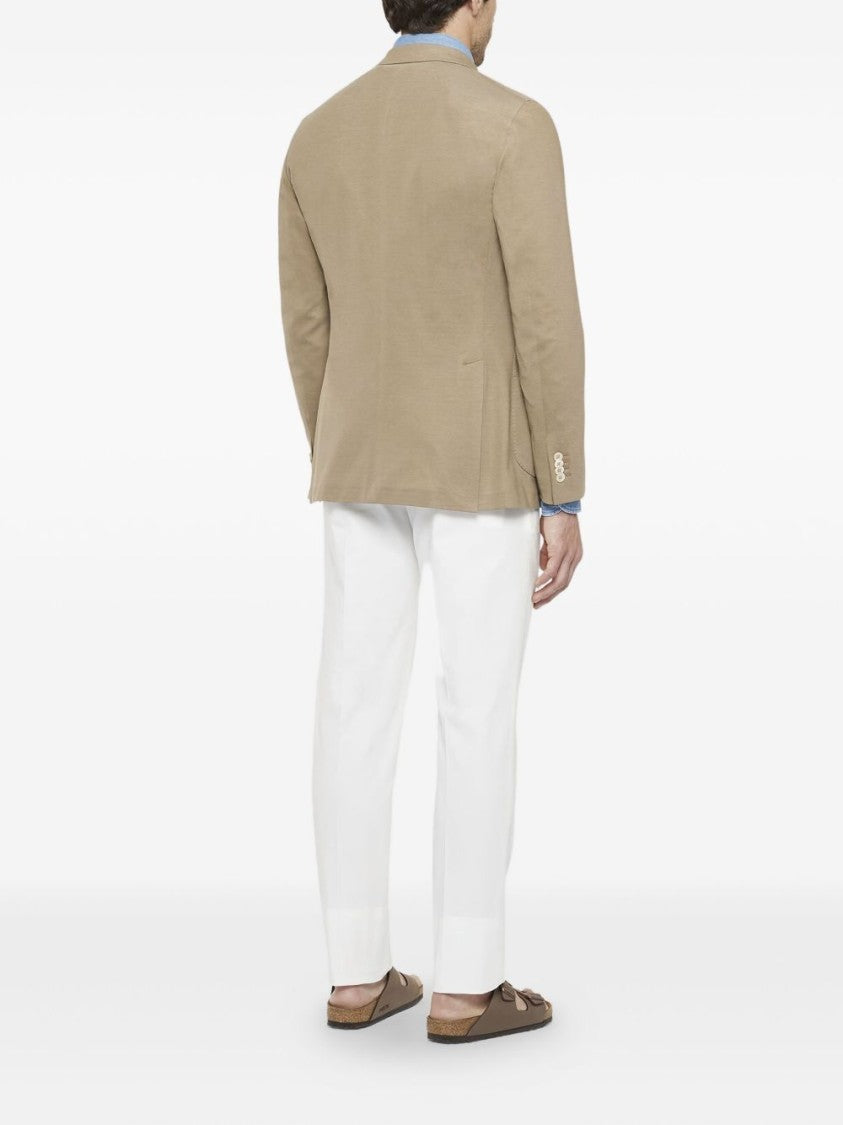 Boglioli Beige Double-Breasted Jacket With Notched Lapel And Tailored Fit