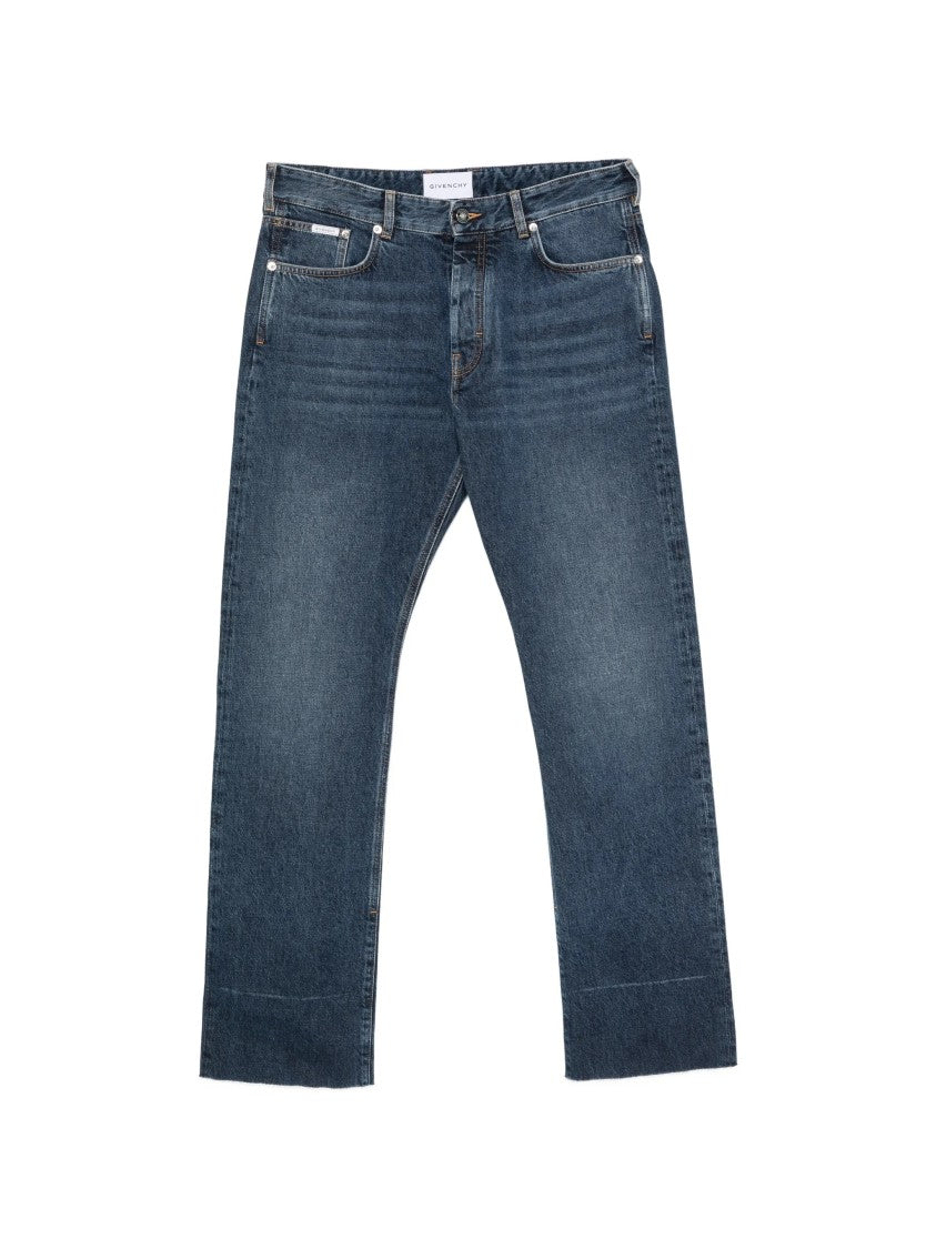 Givenchy Fringed Vintage Denim Straight-Leg Jeans