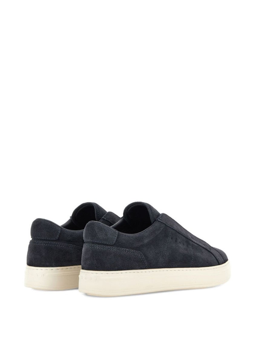 Hogan Black Suede Slip-On Shoes With Contrasting Sole