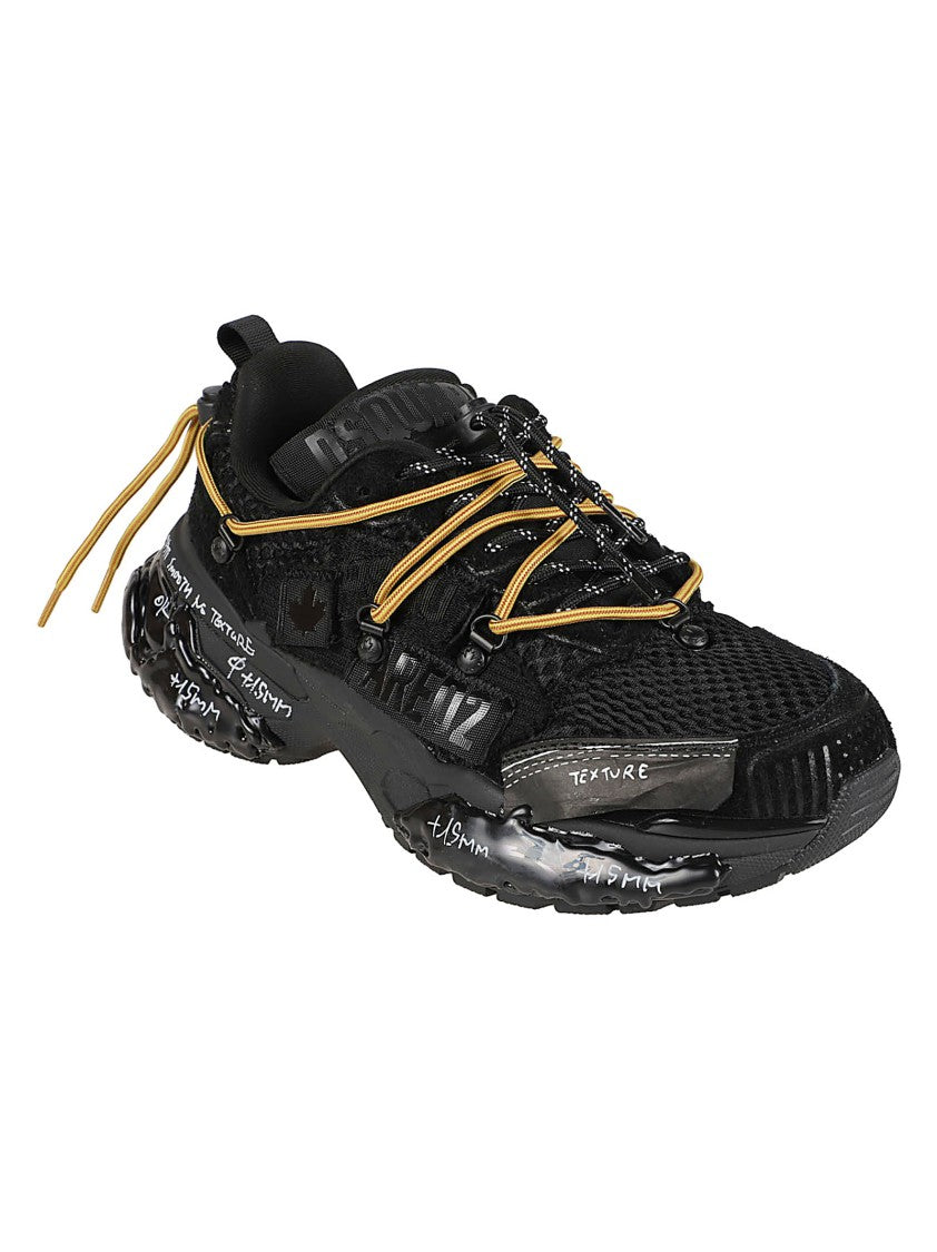 Dsquared2 Faster Calf Leather Accent Low-Top Sneakers