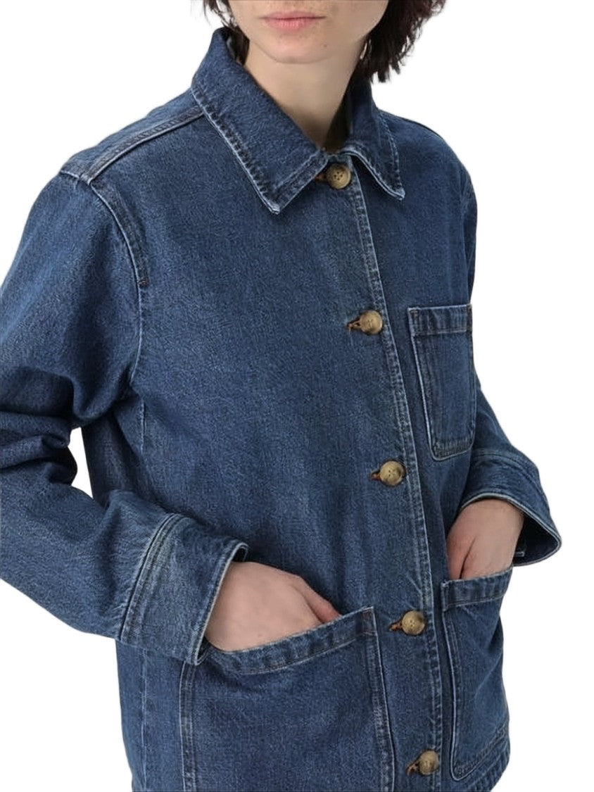 A.P.C. Classic Straight-Cut Denim Jacket With Button-Up Front