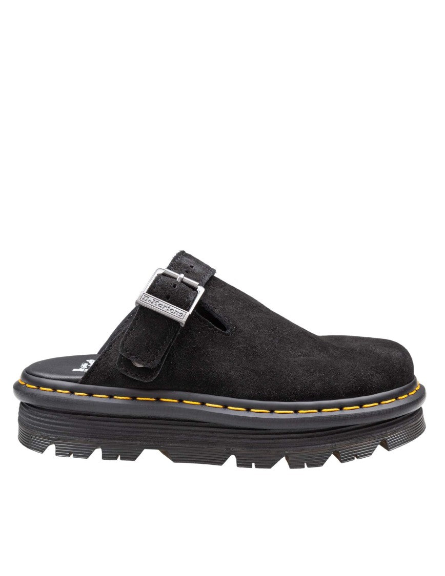 Dr. Martens Suede Zebzag Mule In Black