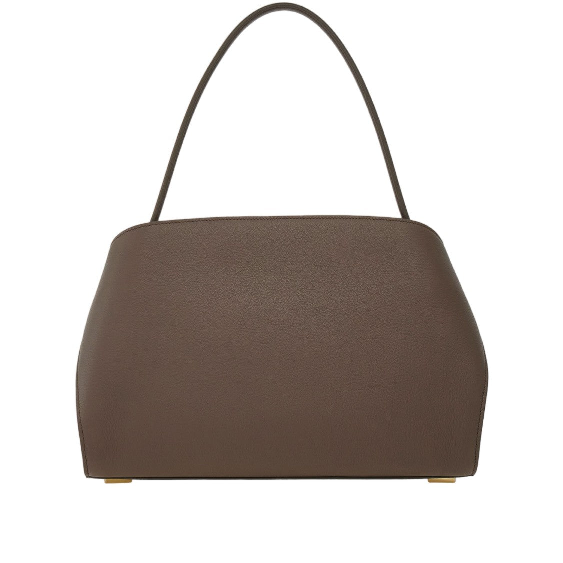 Salvatore Ferragamo Structured Top Handle Leather Bag With Gold-Tone Accents