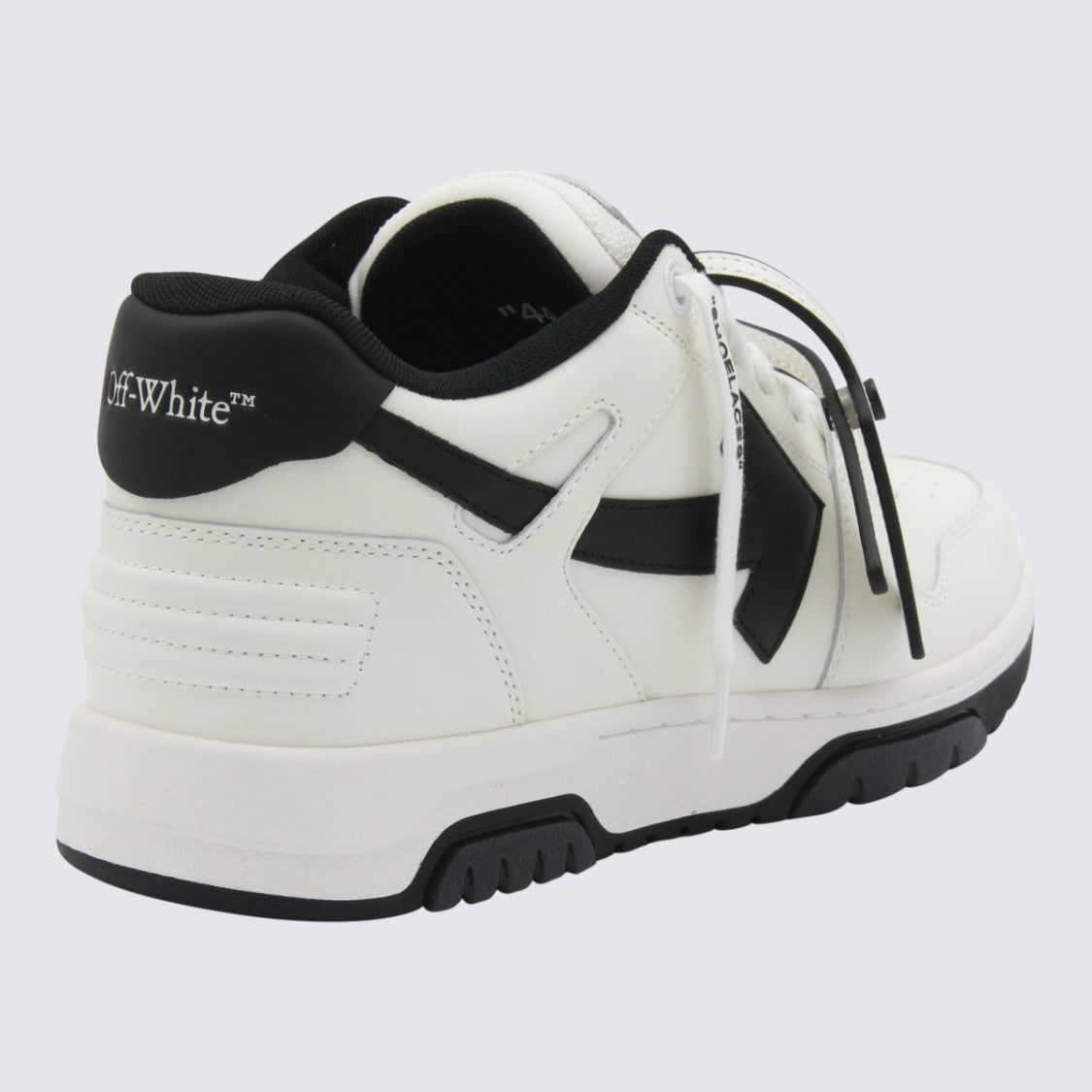 Off-White White Round Toe Leather Sneakers