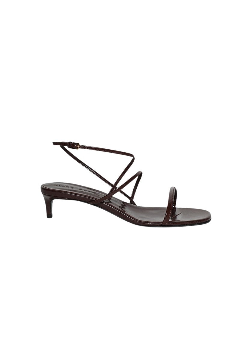 Khaite Loop Kitten Heel Sandal Red Wine