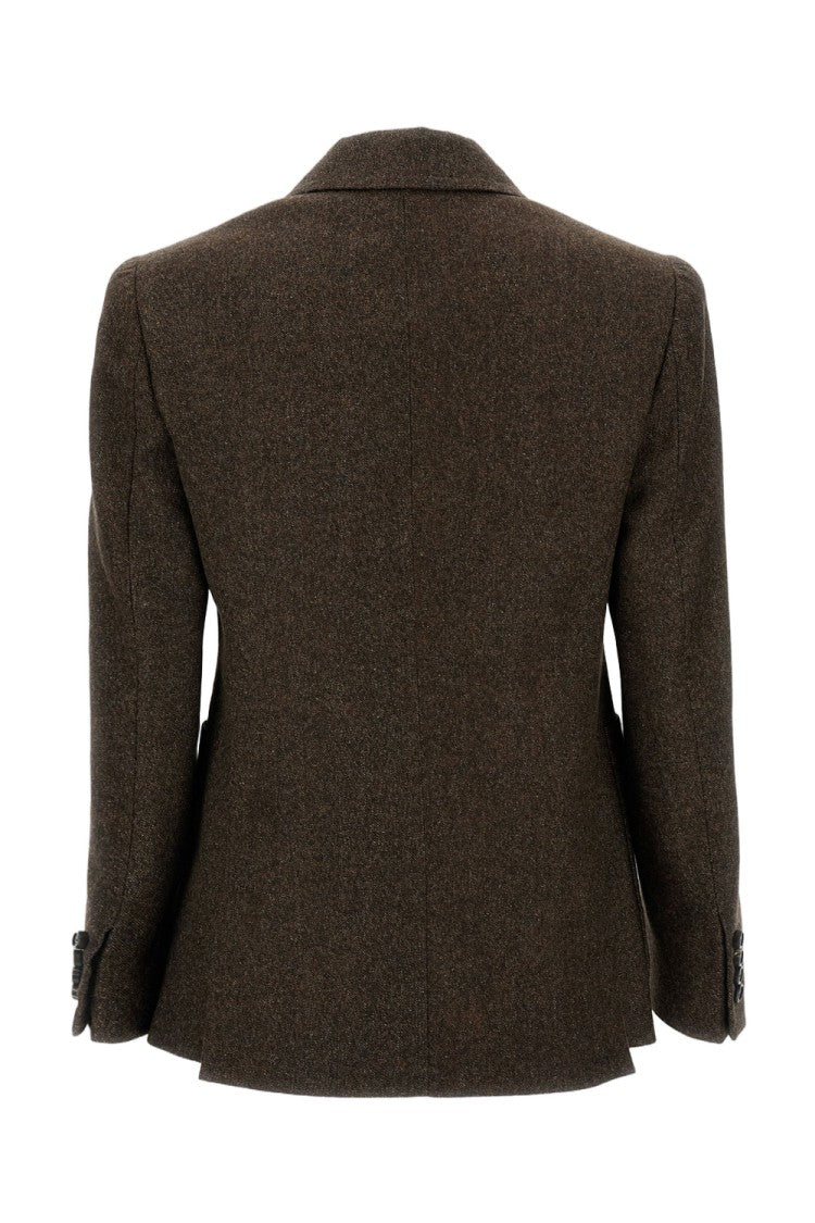 Max Mara Tailored Brown Bermuda Jacket With Notched Lapel