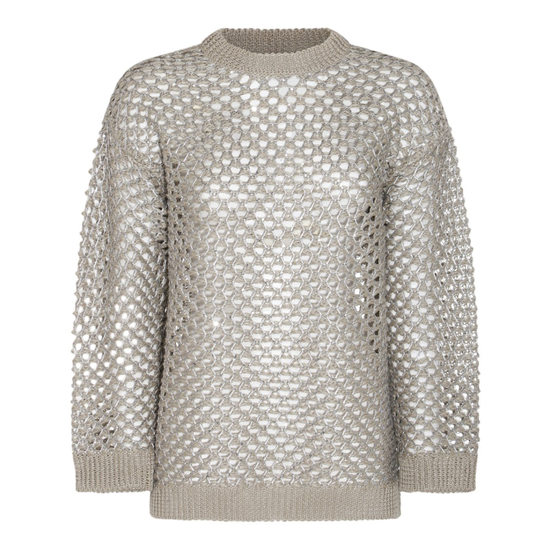 Valentino Honeycomb Pattern Open-Knit Sweater With Relaxed Fit