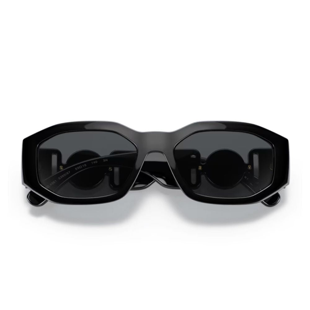 Versace 0Ve4361 Medusa Biggie Bold Black Acetate Rectangular Sunglasses