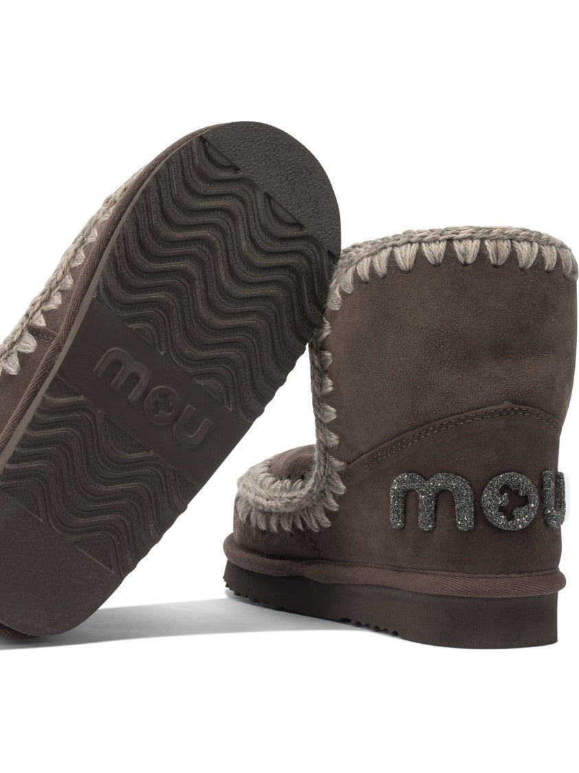 Mou Textured Sheepskin Ankle Boots