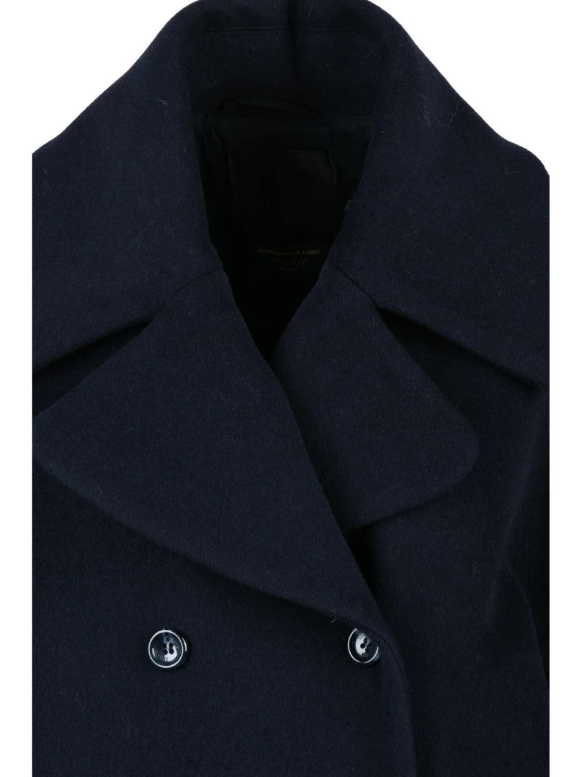 Liu Jo Oversized Blue Peacot Coat With Double-Breasted Closure
