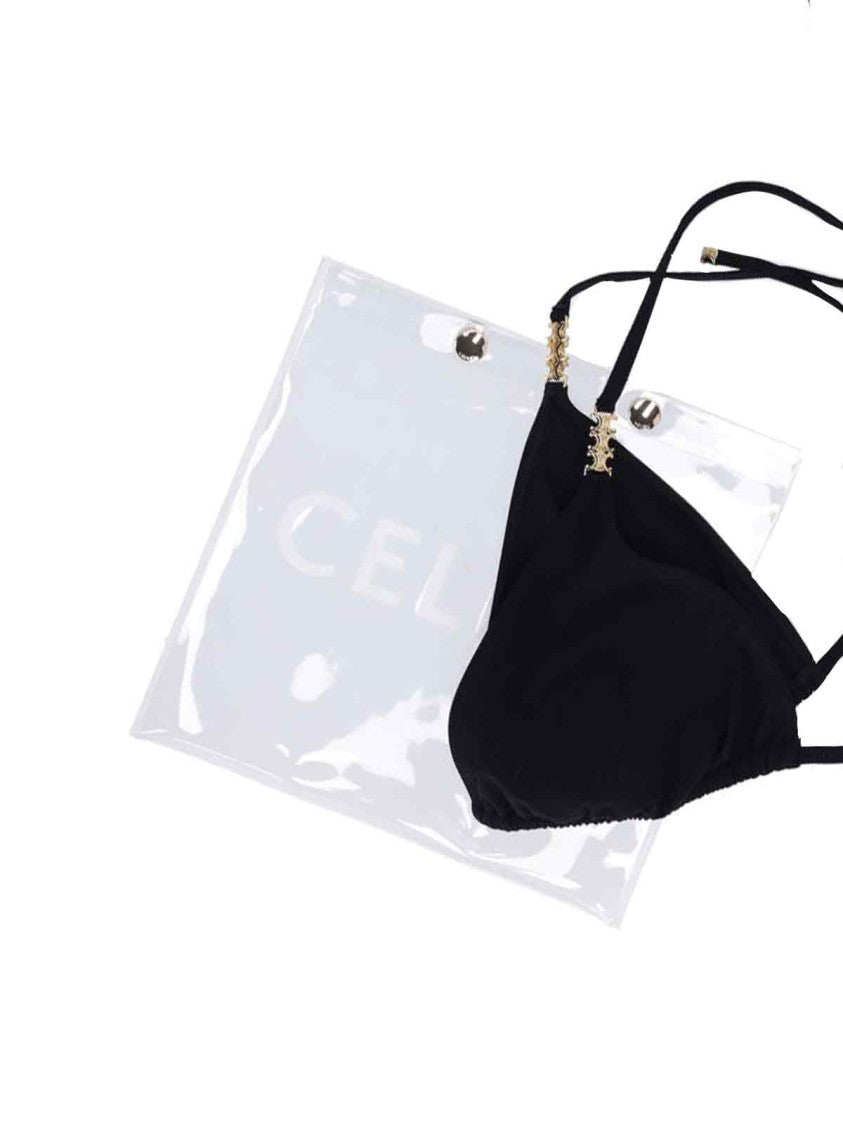 Céline "Triomphe" Triangle Bikini Black