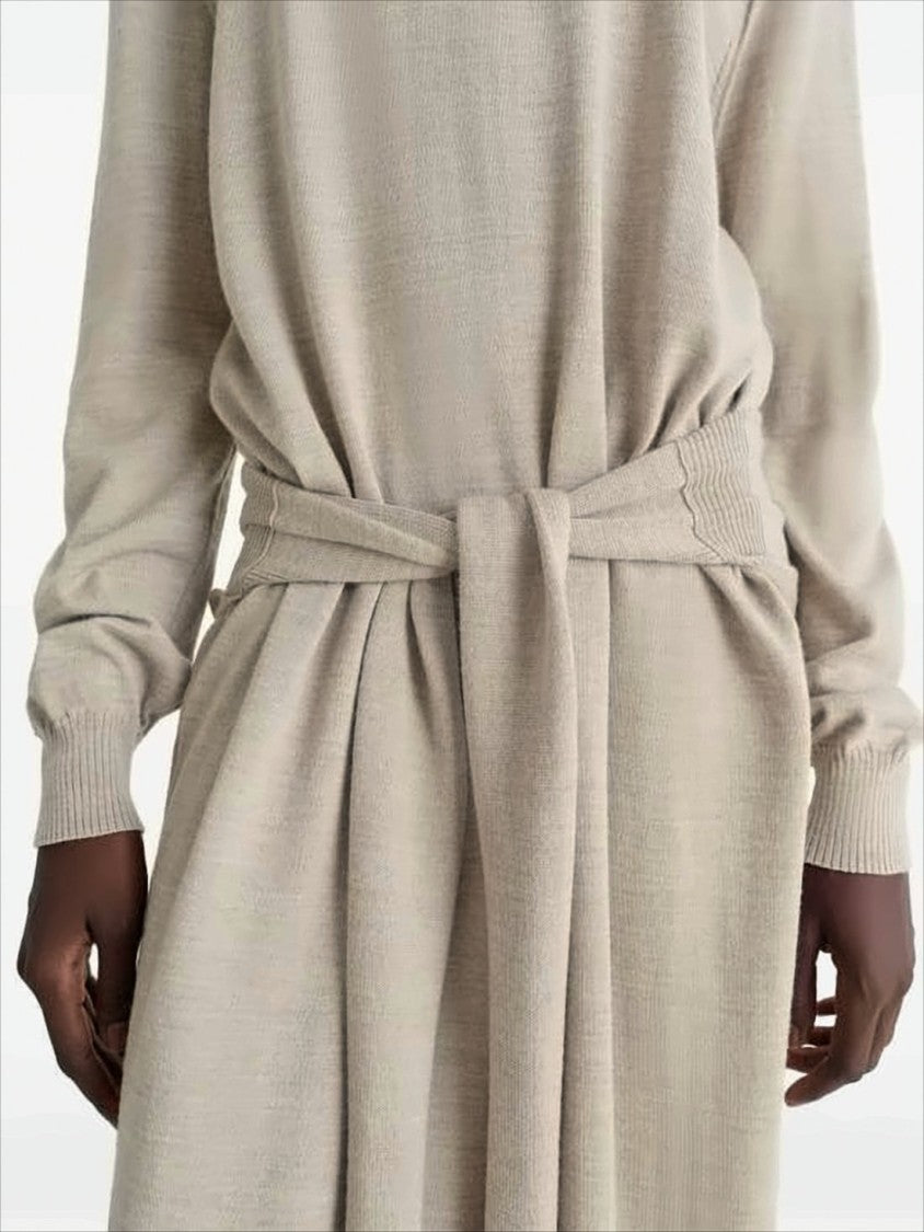Lemaire Merino Blend Midi Dress With Turtleneck