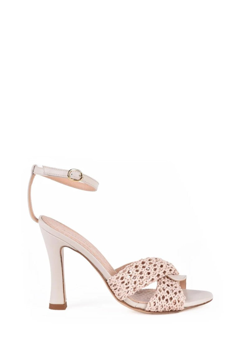 Sassineri Woven Design Sandals With Ankle Strap