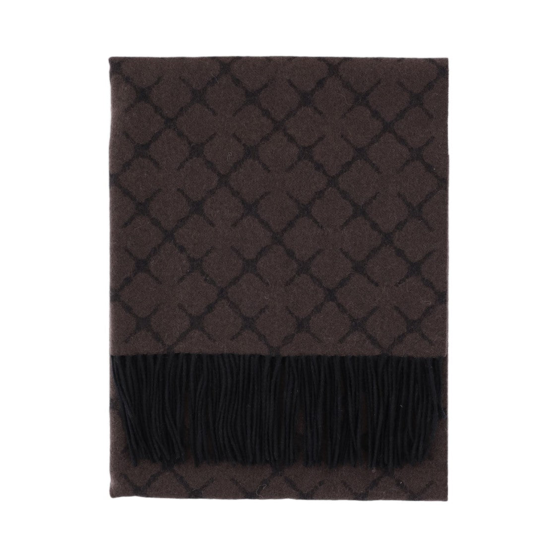 By Malene Birger Multi-Brown Geometric Wool-Blend Scarf